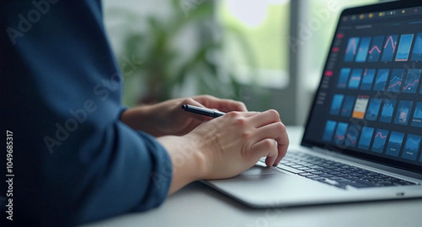 Obraz businessman working on laptop