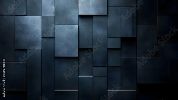 Fototapeta Abstract Background - Dark Blue Geometric Pattern