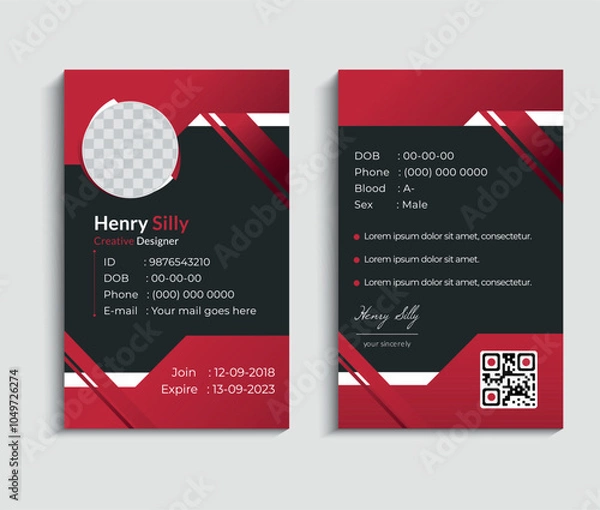 Obraz Business id card template with minimalist elements