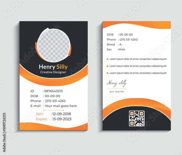 Obraz Business id card template with minimalist elements