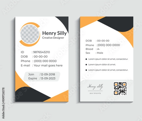 Obraz Business id card template with minimalist elements