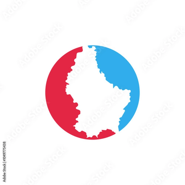 Fototapeta luxembourg country map circle border vector icon illustration