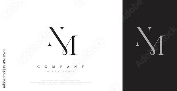 Fototapeta Initial NM Logo Design Vector 