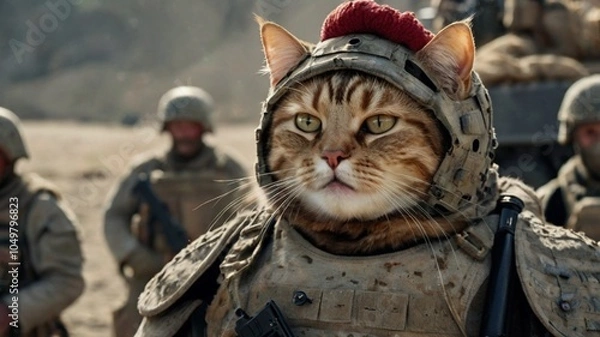Obraz cat goes to war with force 