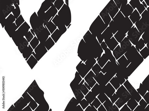 Fototapeta Background black and white abstract texture vector with dark spots, nets, lines and scratches