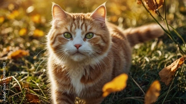 Obraz cat in autumn 