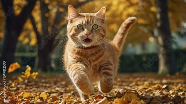 Obraz cat in autumn 