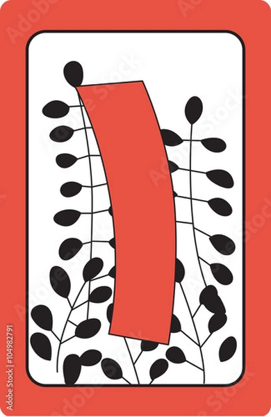 Fototapeta 화투 일러스트