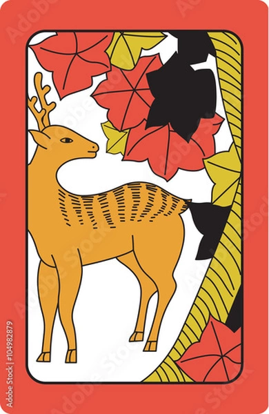 Fototapeta 화투 일러스트