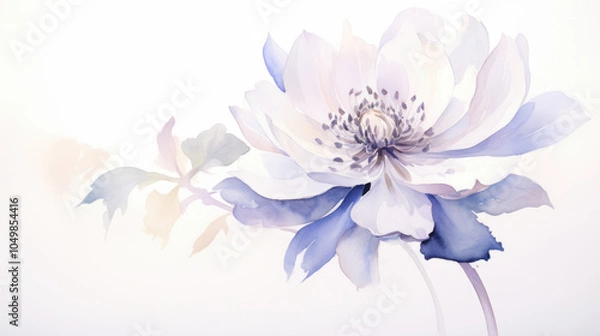 Fototapeta generative illustration lotuses on a white background