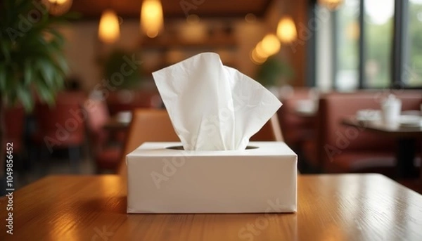 Fototapeta  A box of tissues on a table ready for use