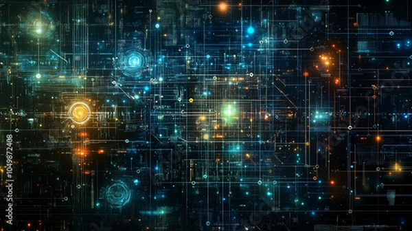 Fototapeta サイバーな宇宙空間