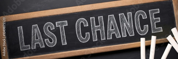Obraz Scarcity Marketing with Chalkboard 'LAST CHANCE' Visual