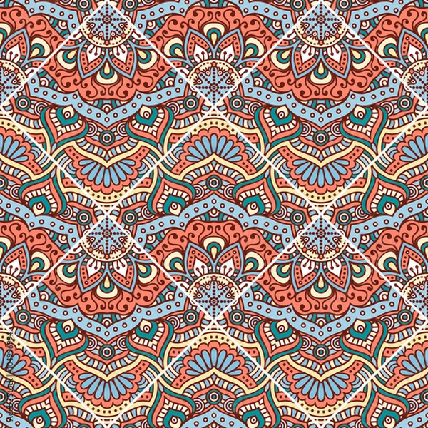 Fototapeta Ethnic floral seamless pattern