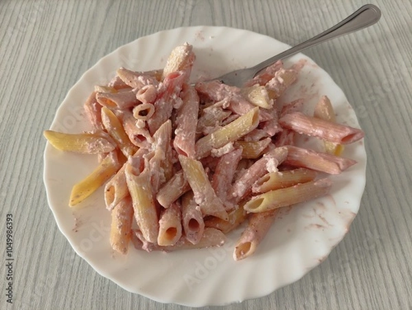 Obraz Pasta with cottage cheese in a plate