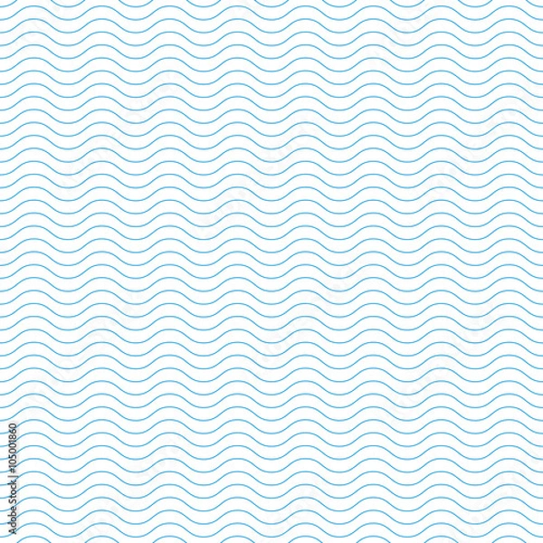 Obraz Wave Blue Pattern. Sea Background in Vector