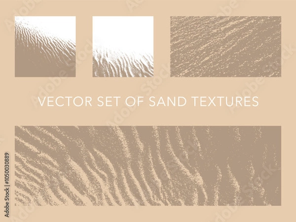 Fototapeta Set of vector sand textures - sandy texture background for banners, flyers and posters - style of beach holidays and travel. High-resolution monochrome patterns - Grains and noise backdrop