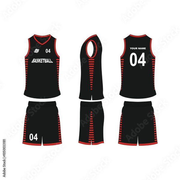 Obraz Basketball jersey set template collection.	