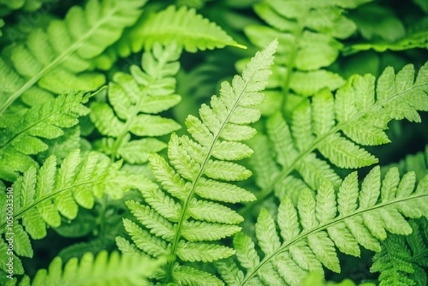 Obraz Green leaf macro close-up - generative ai. Beautiful simple AI generated image