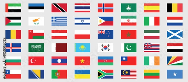 Fototapeta World flags. National flags set. Flags of countries
