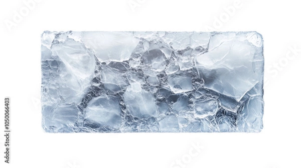 Fototapeta Rectangular frame made of white ice.