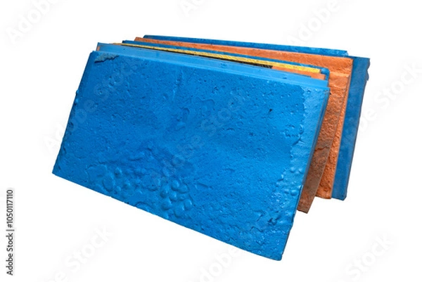 Obraz Low quality polyurethane foam board isolated on white background