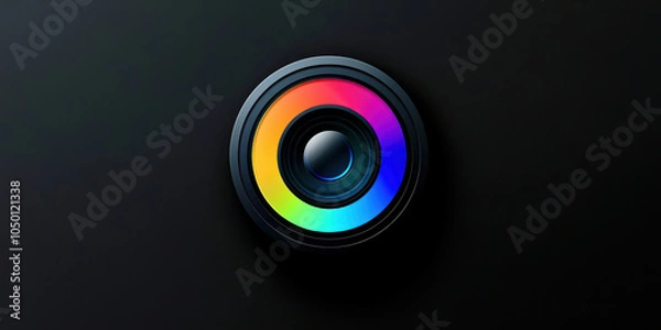 Fototapeta A colorful circle with a black background