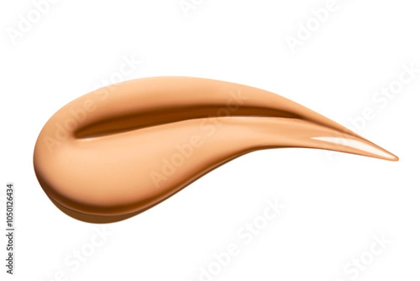 Fototapeta Smear of foundation cream on an empty background. Makeup product, smooth texture.