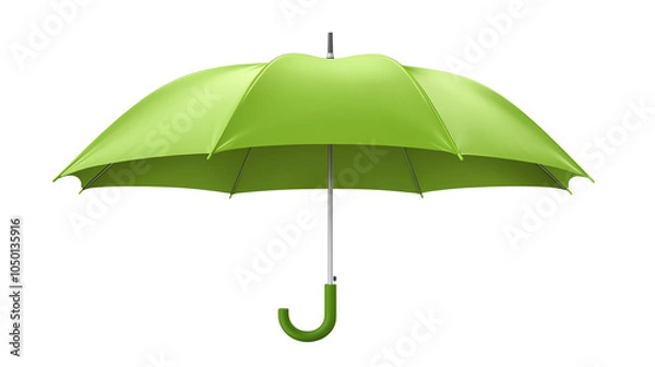 Fototapeta A vibrant green umbrella, perfect for protecting against rain or adding a pop of color to any scene or event.