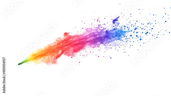Fototapeta A vibrant splash of colors, showcasing a beautiful blend of rainbow hues in explosive motion.