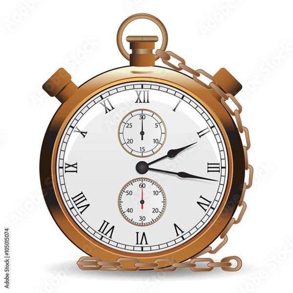 Fototapeta Old watch vith chain