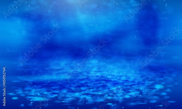 Obraz Abstract blue shiny background. It's like naturally soft rain. Vector.