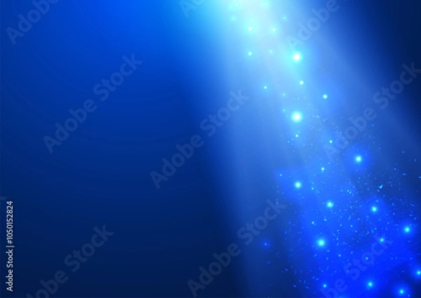 Obraz Spotlights illuminate beam with bokeh background. Vector.