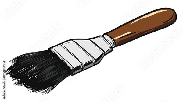 Fototapeta Artistic Drawing Paintbrush with Vibrant Colors, Capturing the Essence of Creativity and Artistic Expression in a Dynamic Composition