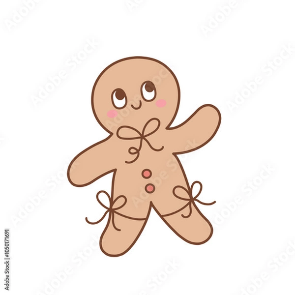 Obraz Gingerbread man cookie, Merry Christmas and Happy New Year decoration