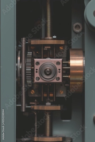 Fototapeta An Intricate Mechanism of a Complex Mechanical Device and Its Components in Detail