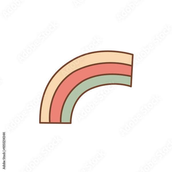 Obraz Cute colorful rainbow flat design  vector illustration