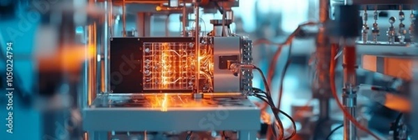 Obraz Futuristic Quantum Computer Setup in a High-Tech Lab