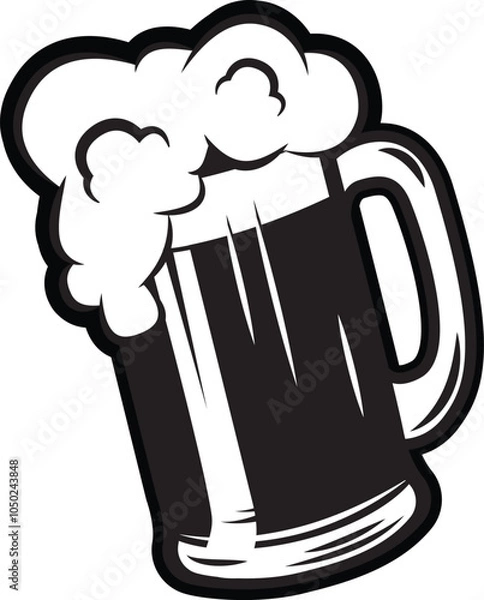Fototapeta Pint of beer with a foam head