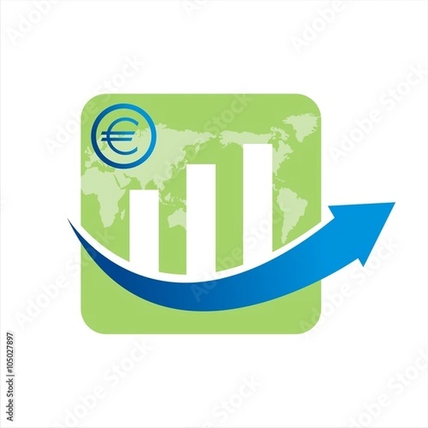 Fototapeta Currency Increase Vector Template 