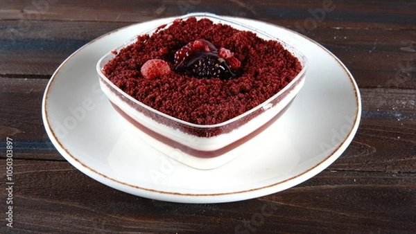 Obraz red berry cake