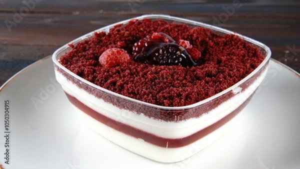 Obraz red berry cake