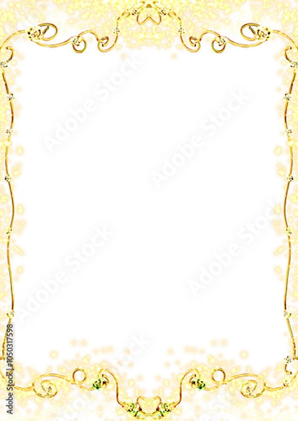 Obraz frame with golden rose 