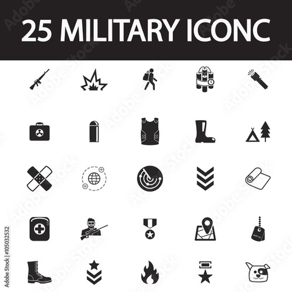 Obraz Military icon set