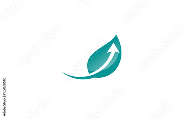 Obraz leaf arrow up business logo