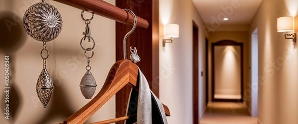 Fototapeta Elegant keychains and hanger displaying a sense of nostalgia.