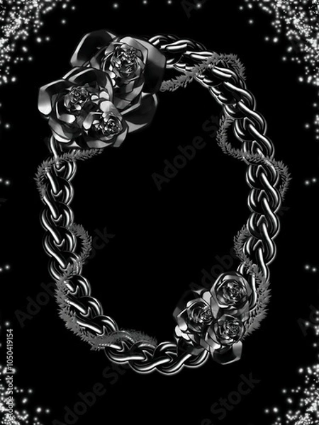 Obraz black and white frame black ground 