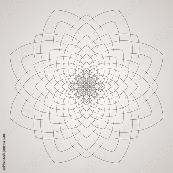 Fototapeta Vector circular pattern in the form of intricate flower. Mandala. Lacy napkin.