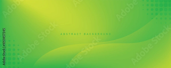 Obraz Abstract green gradient vector background with waves. 
