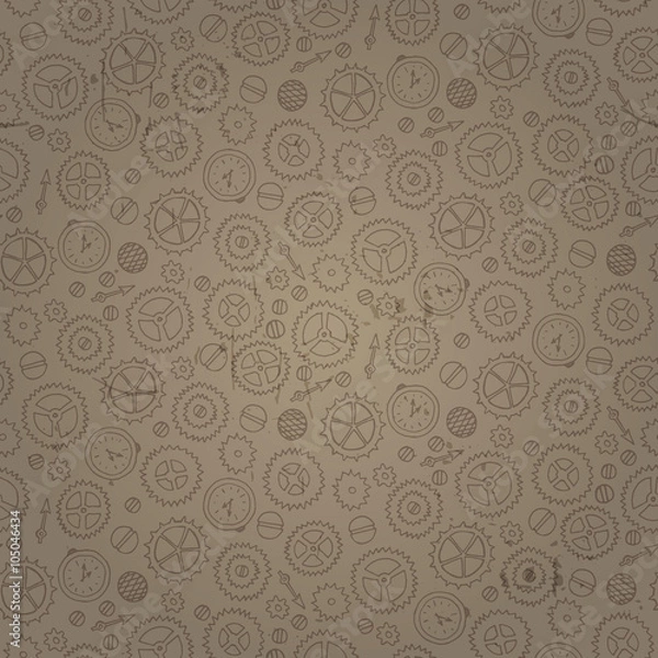 Obraz Seamless pattern with steampunk mechanisms